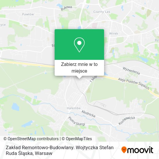 Mapa Zakład Remontowo-Budowlany. Wojtyczka Stefan Ruda Śląska