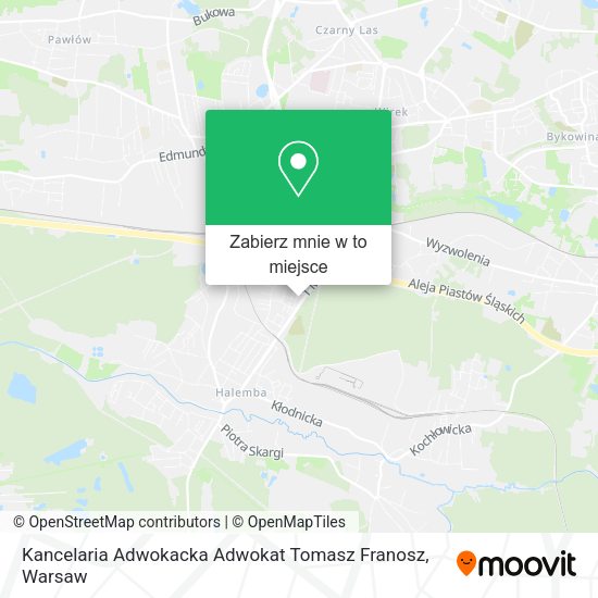 Mapa Kancelaria Adwokacka Adwokat Tomasz Franosz