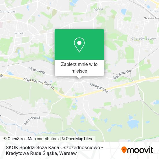 Mapa SKOK Spóldzielcza Kasa Oszczednosciowo - Kredytowa Ruda Śląska