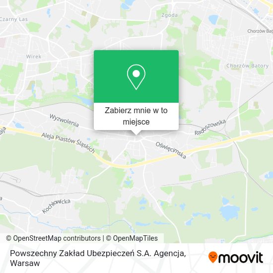 Mapa Powszechny Zakład Ubezpieczeń S.A. Agencja