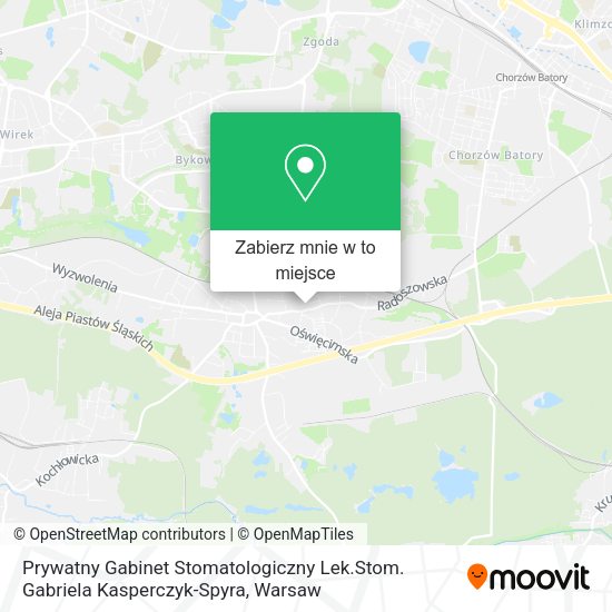 Mapa Prywatny Gabinet Stomatologiczny Lek.Stom. Gabriela Kasperczyk-Spyra