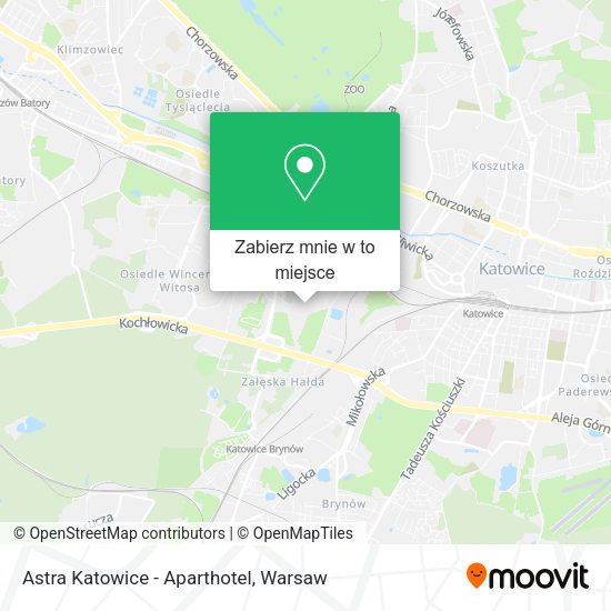 Mapa Astra Katowice - Aparthotel