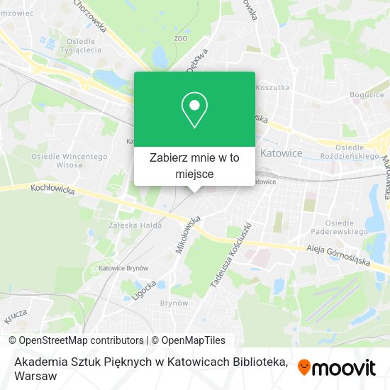 Mapa Akademia Sztuk Pięknych w Katowicach Biblioteka