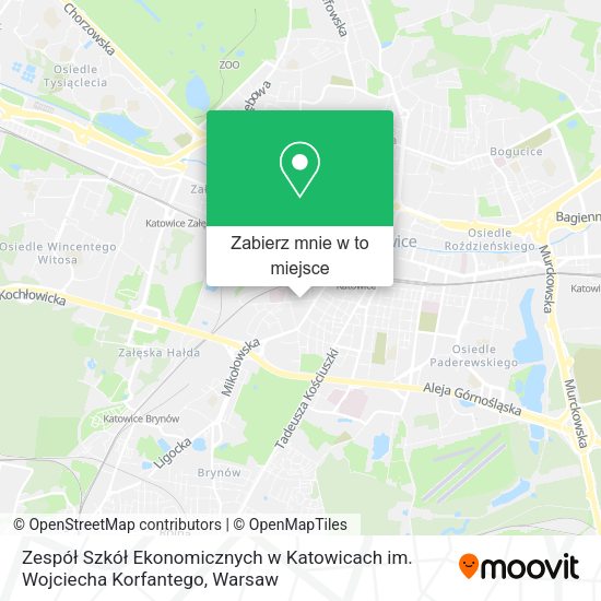 Mapa Zespół Szkół Ekonomicznych w Katowicach im. Wojciecha Korfantego