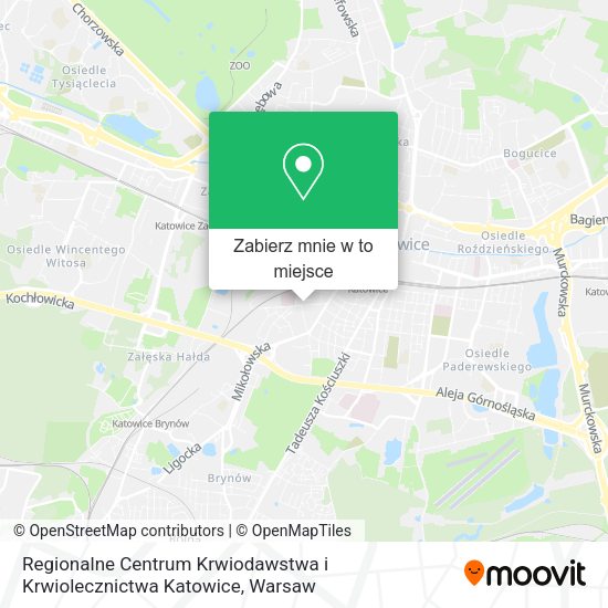 Mapa Regionalne Centrum Krwiodawstwa i Krwiolecznictwa Katowice