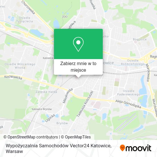 Mapa Wypożyczalnia Samochodów Vector24 Katowice