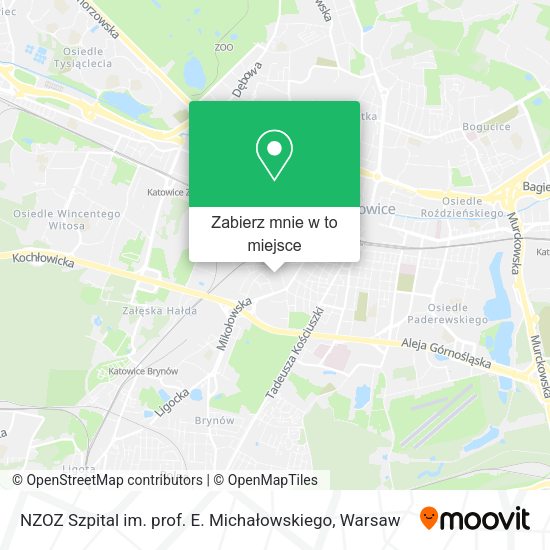 Mapa NZOZ Szpital im. prof. E. Michałowskiego