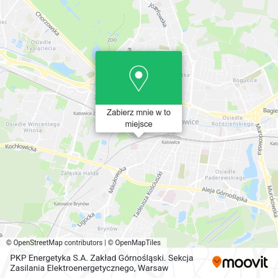 Mapa PKP Energetyka S.A. Zakład Górnośląski. Sekcja Zasilania Elektroenergetycznego