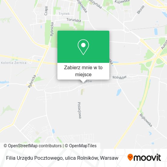 Mapa Filia Urzędu Pocztowego, ulica Rolników