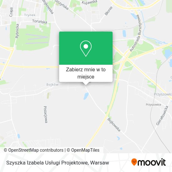 Mapa Szyszka Izabela Usługi Projektowe