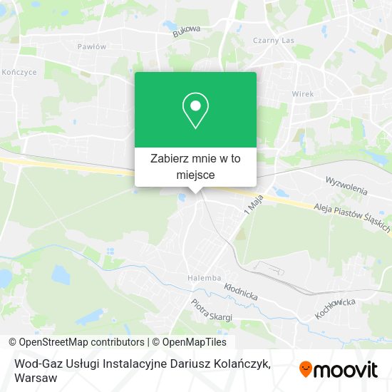 Mapa Wod-Gaz Usługi Instalacyjne Dariusz Kolańczyk