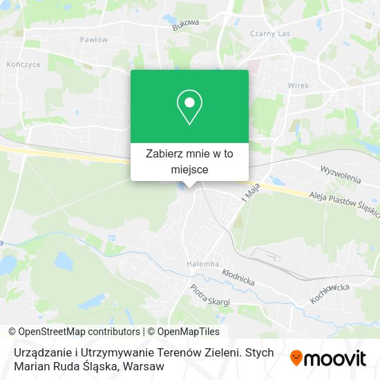 Mapa Urządzanie i Utrzymywanie Terenów Zieleni. Stych Marian Ruda Śląska