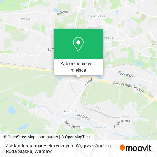 Mapa Zakład Instalacjii Elektrycznych. Węgrzyk Andrzej Ruda Śląska