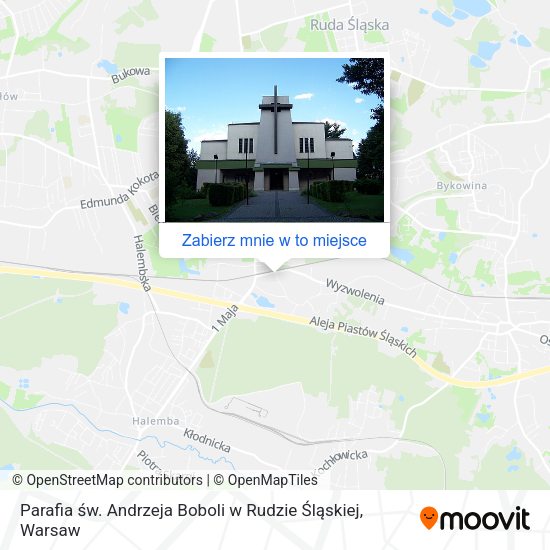 Mapa Parafia św. Andrzeja Boboli w Rudzie Śląskiej