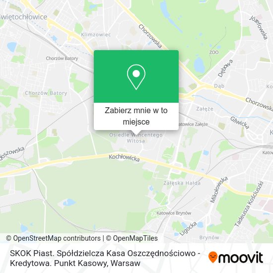 Mapa SKOK Piast. Spółdzielcza Kasa Oszczędnościowo - Kredytowa. Punkt Kasowy