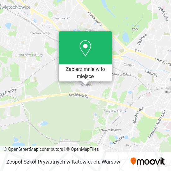 Mapa Zespół Szkół Prywatnych w Katowicach