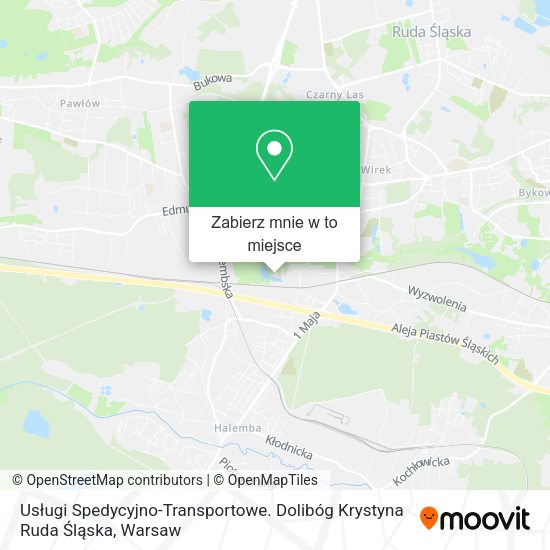 Mapa Usługi Spedycyjno-Transportowe. Dolibóg Krystyna Ruda Śląska