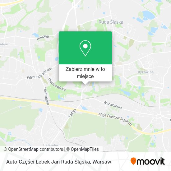 Mapa Auto-Części Łebek Jan Ruda Śląska