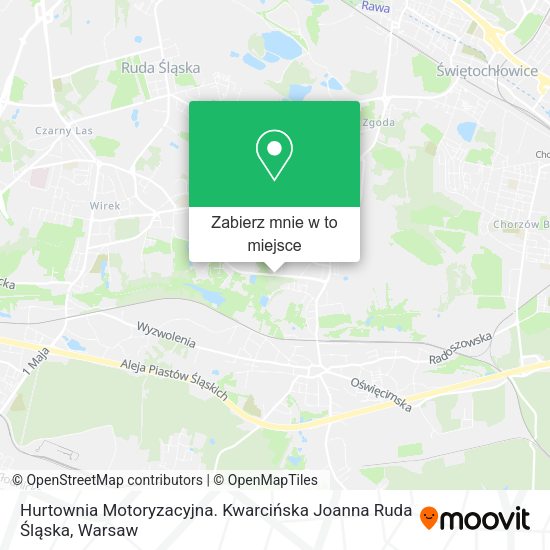 Mapa Hurtownia Motoryzacyjna. Kwarcińska Joanna Ruda Śląska