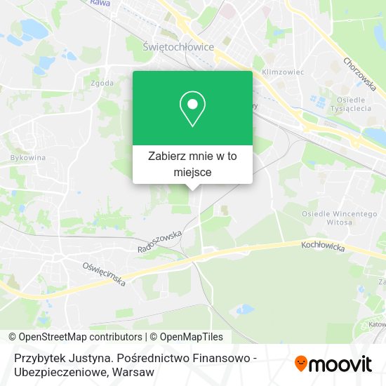 Mapa Przybytek Justyna. Pośrednictwo Finansowo - Ubezpieczeniowe