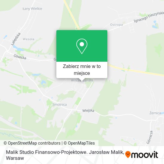 Mapa Malik Studio Finansowo-Projektowe. Jarosław Malik