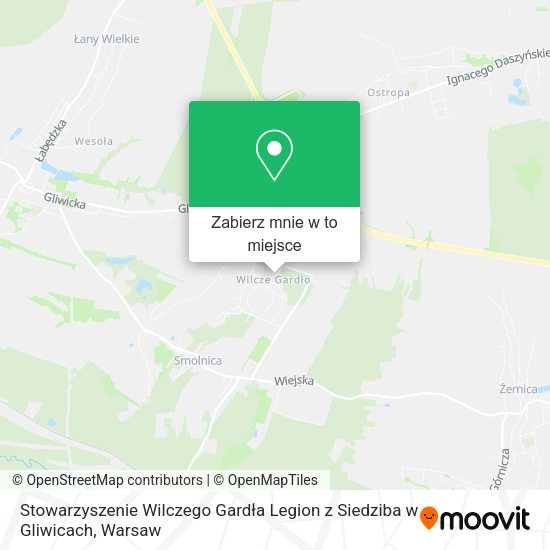 Mapa Stowarzyszenie Wilczego Gardła Legion z Siedziba w Gliwicach