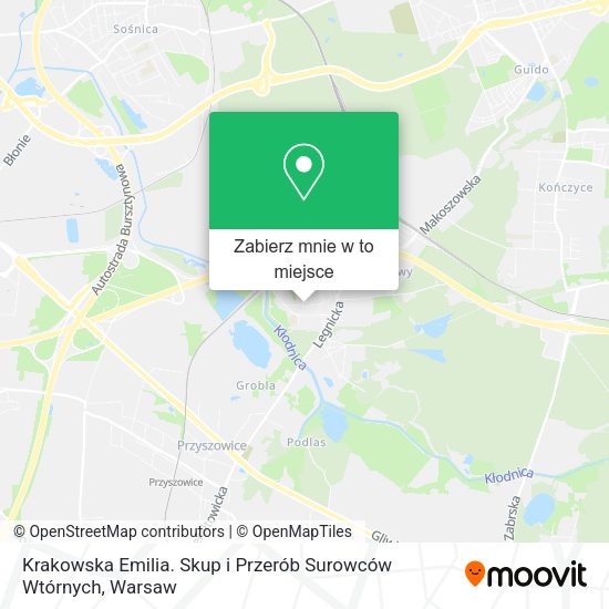 Mapa Krakowska Emilia. Skup i Przerób Surowców Wtórnych