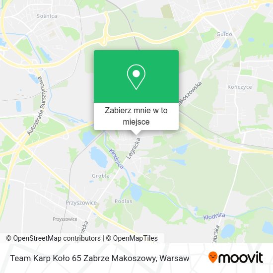 Mapa Team Karp Koło 65 Zabrze Makoszowy