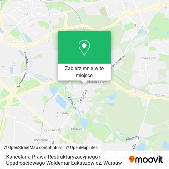 Mapa Kancelaria Prawa Restrukturyzacyjnego i Upadłościowego Waldemar Łukaszowicz