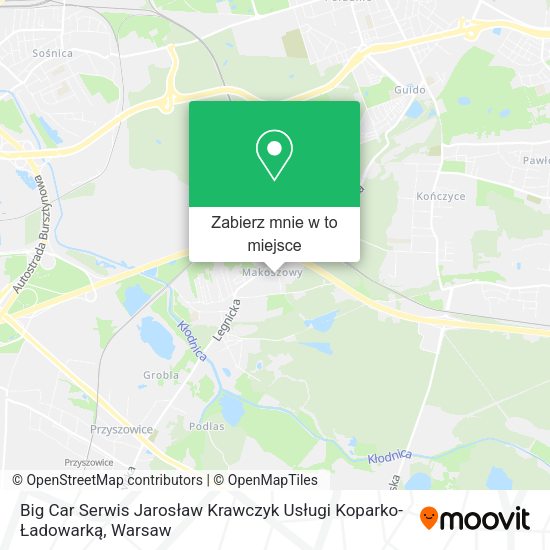 Mapa Big Car Serwis Jarosław Krawczyk Usługi Koparko-Ładowarką