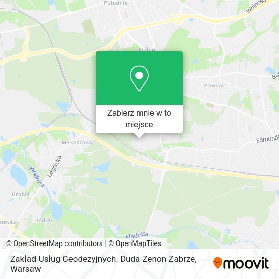 Mapa Zakład Usług Geodezyjnych. Duda Zenon Zabrze