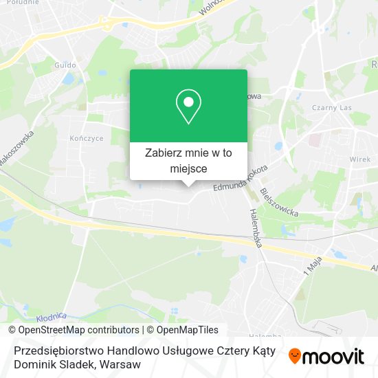 Mapa Przedsiębiorstwo Handlowo Usługowe Cztery Kąty Dominik Sladek