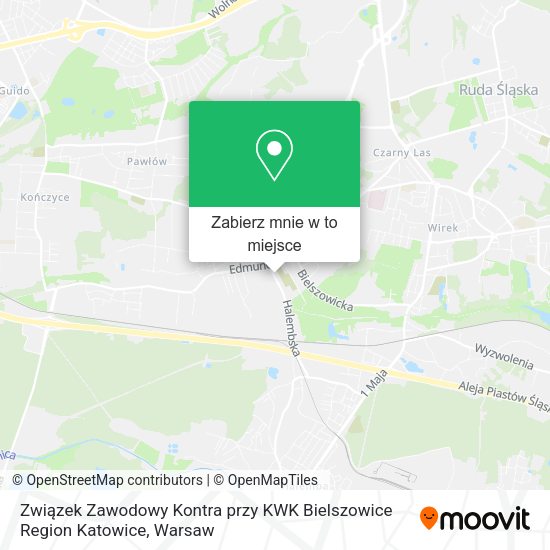 Mapa Związek Zawodowy Kontra przy KWK Bielszowice Region Katowice