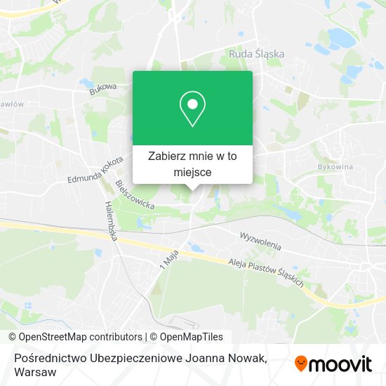 Mapa Pośrednictwo Ubezpieczeniowe Joanna Nowak