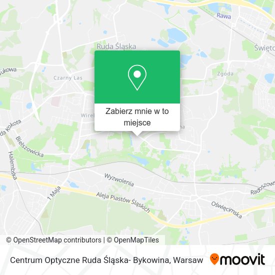 Mapa Centrum Optyczne Ruda Śląska- Bykowina