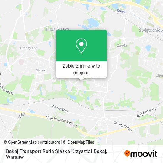 Mapa Bakaj Transport Ruda Śląska Krzysztof Bakaj