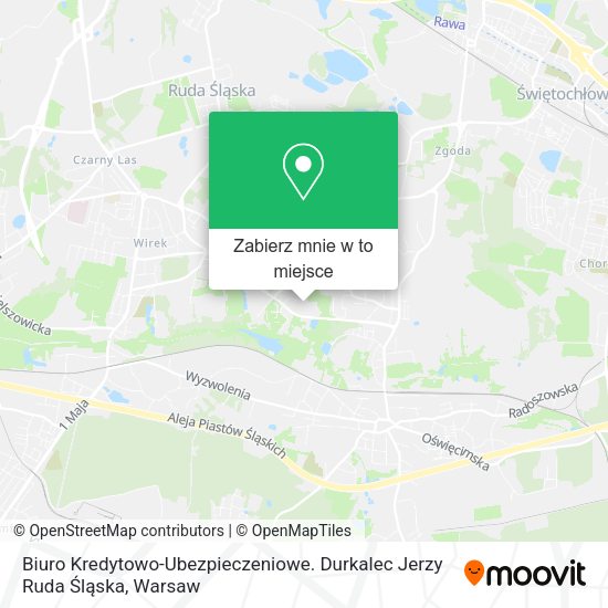 Mapa Biuro Kredytowo-Ubezpieczeniowe. Durkalec Jerzy Ruda Śląska