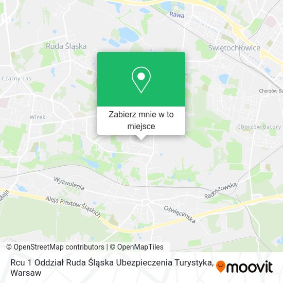 Mapa Rcu 1 Oddział Ruda Śląska Ubezpieczenia Turystyka