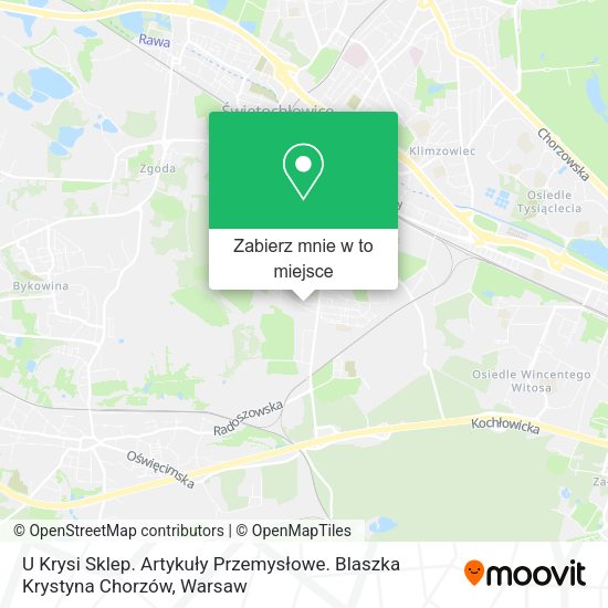 Mapa U Krysi Sklep. Artykuły Przemysłowe. Blaszka Krystyna Chorzów