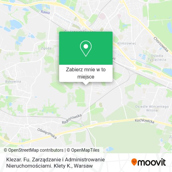 Mapa Klezar. Fu. Zarządzanie i Administrowanie Nieruchomościami. Klety K.