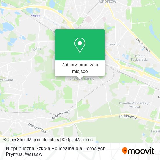 Mapa Niepubliczna Szkoła Policealna dla Dorosłych Prymus