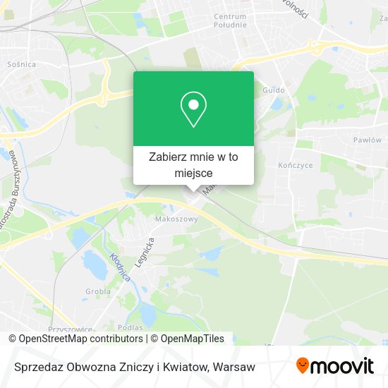 Mapa Sprzedaz Obwozna Zniczy i Kwiatow