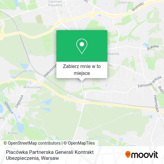 Mapa Placówka Partnerska Generali Kontrakt Ubezpieczenia