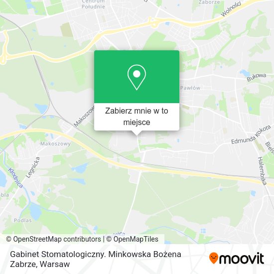 Mapa Gabinet Stomatologiczny. Minkowska Bożena Zabrze