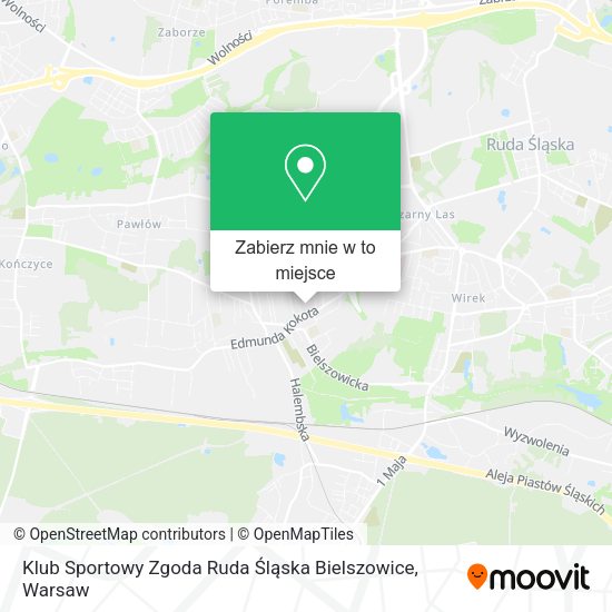 Mapa Klub Sportowy Zgoda Ruda Śląska Bielszowice