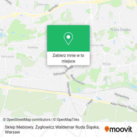 Mapa Sklep Meblowy. Żygłowicz Waldemar Ruda Śląska