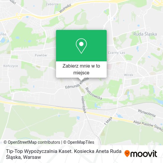 Mapa Tip-Top Wypożyczalnia Kaset. Kosiecka Aneta Ruda Śląska