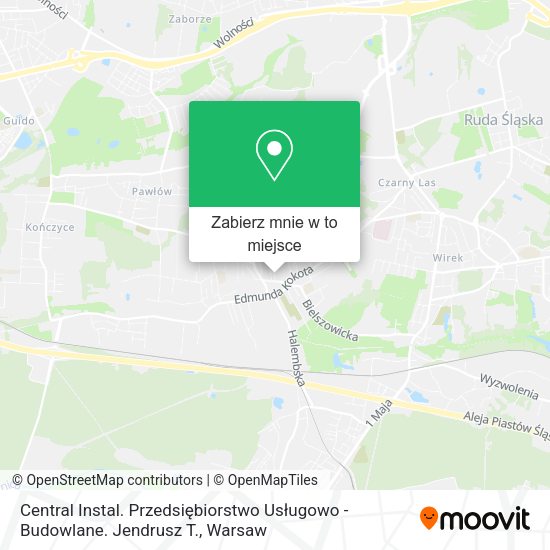 Mapa Central Instal. Przedsiębiorstwo Usługowo - Budowlane. Jendrusz T.