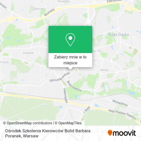 Mapa Ośrodek Szkolenia Kierowców Bolid Barbara Poranek