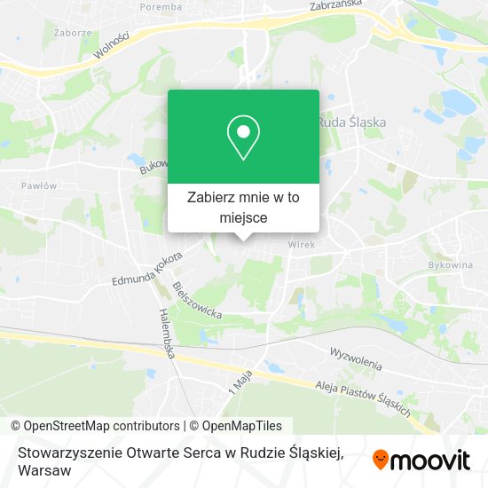 Mapa Stowarzyszenie Otwarte Serca w Rudzie Śląskiej